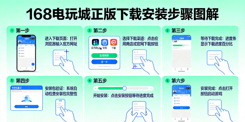 168电玩城正版下载安装步骤图解，展示从下载到安装完成的完整流程